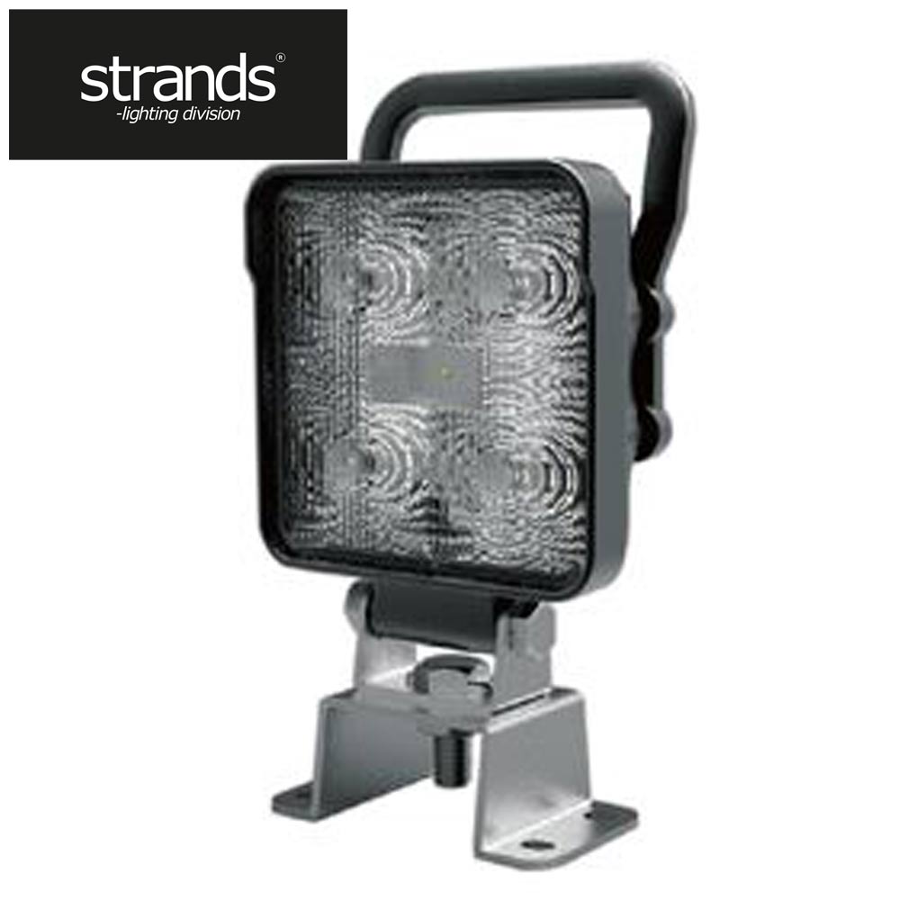 Strands Arbetslampa LED kvadrat 9W med handtag och integrerad switch