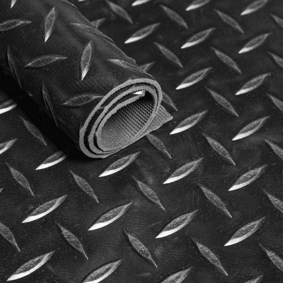 Gummimatta svart 3 mm durkpl&aring;tsm&ouml;nster LPM