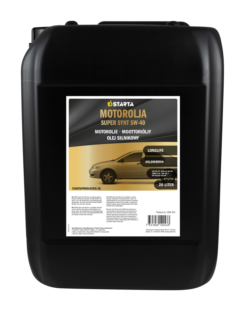 STARTA Motorolja Super Syntet 5W-40 20 lit