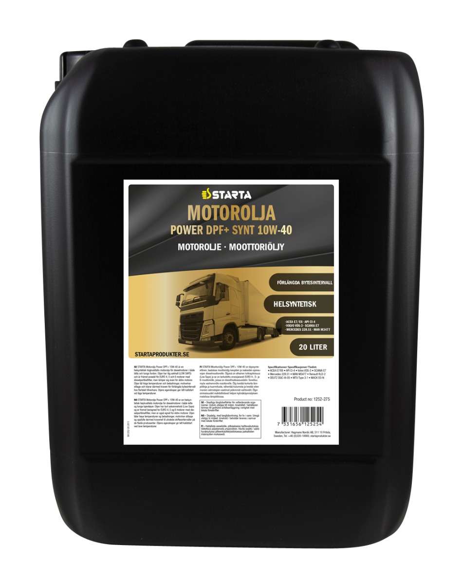 STARTA Motorolja Power DPF+ Synt 10W-40 20 lit