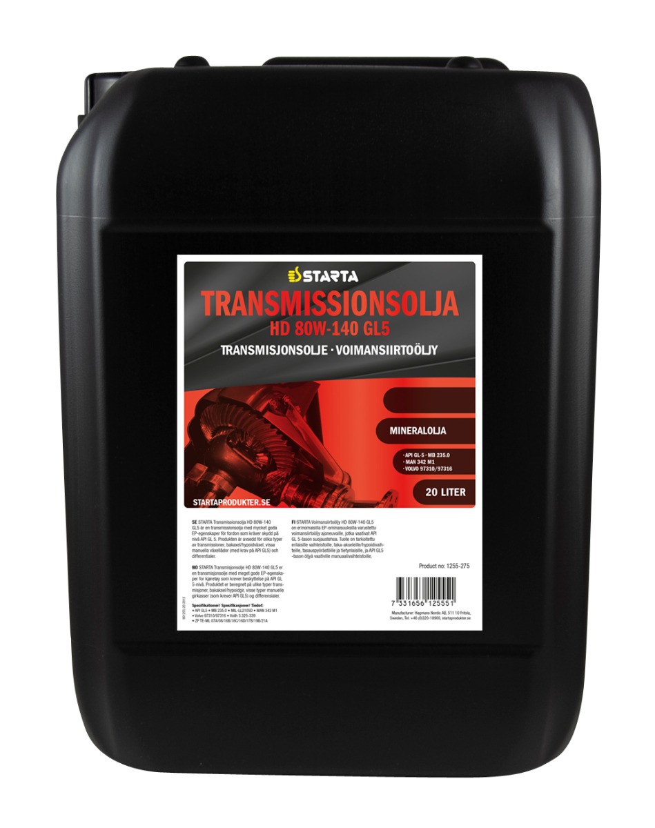 STARTA Transmissionsolja HD 80W-140 GL5 20 lit