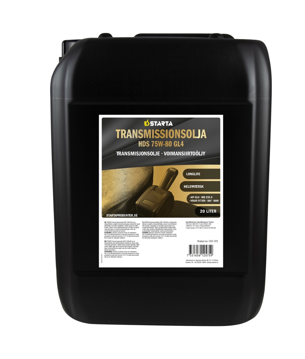 STARTA Transmissionsolja HDS 75W-80 GL-4 20 lit