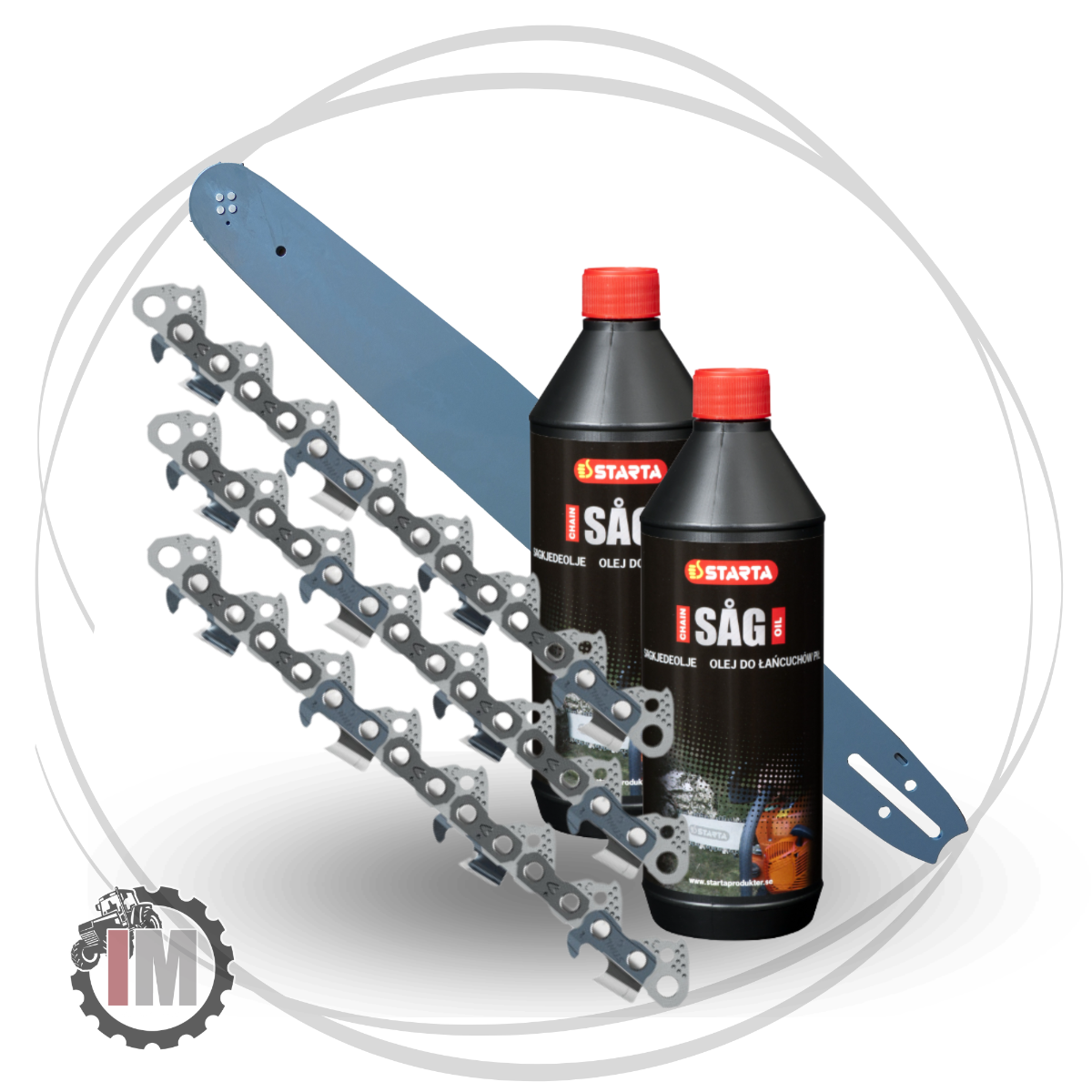 Kedjekit Vedmaskin 20T Grå Helhyd