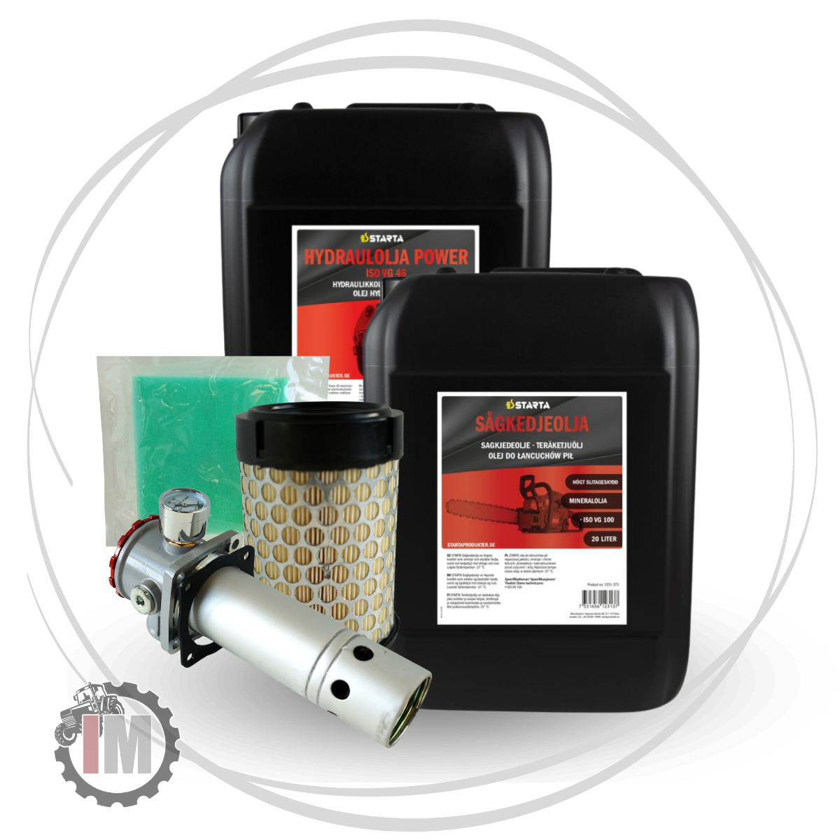 Servicekit Vedmaskin grå helhyd Bensin