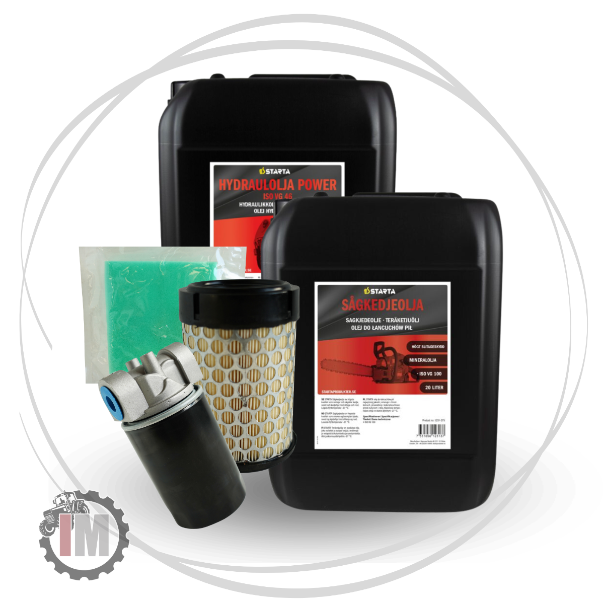 Servicekit Vedmaskin röd semihyd Bensin