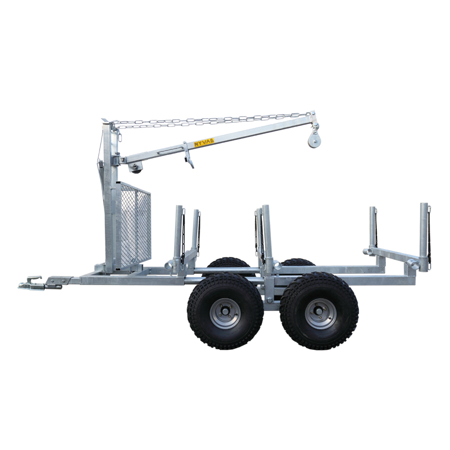 Timmervagn med kran utan vinsch