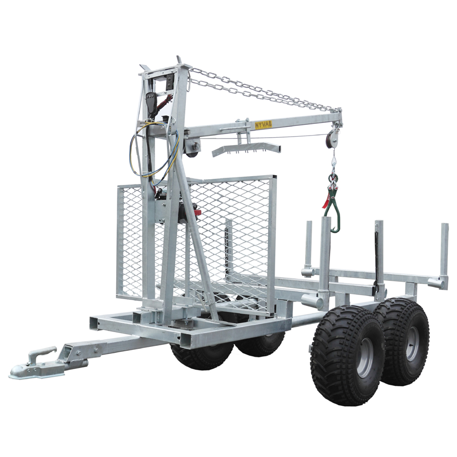 Timmervagn komplett med kran och vinsch